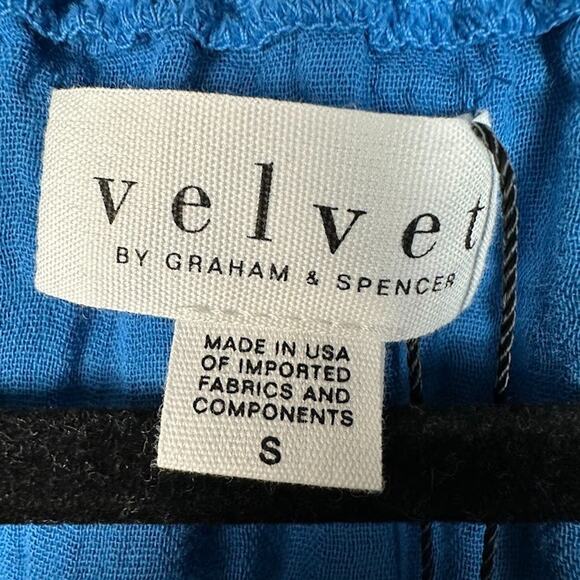 Velvet Graham Spencer Dress Womens Small Blue Audrey Midi Lagenlook Boho Cottage - Picture 8 of 15